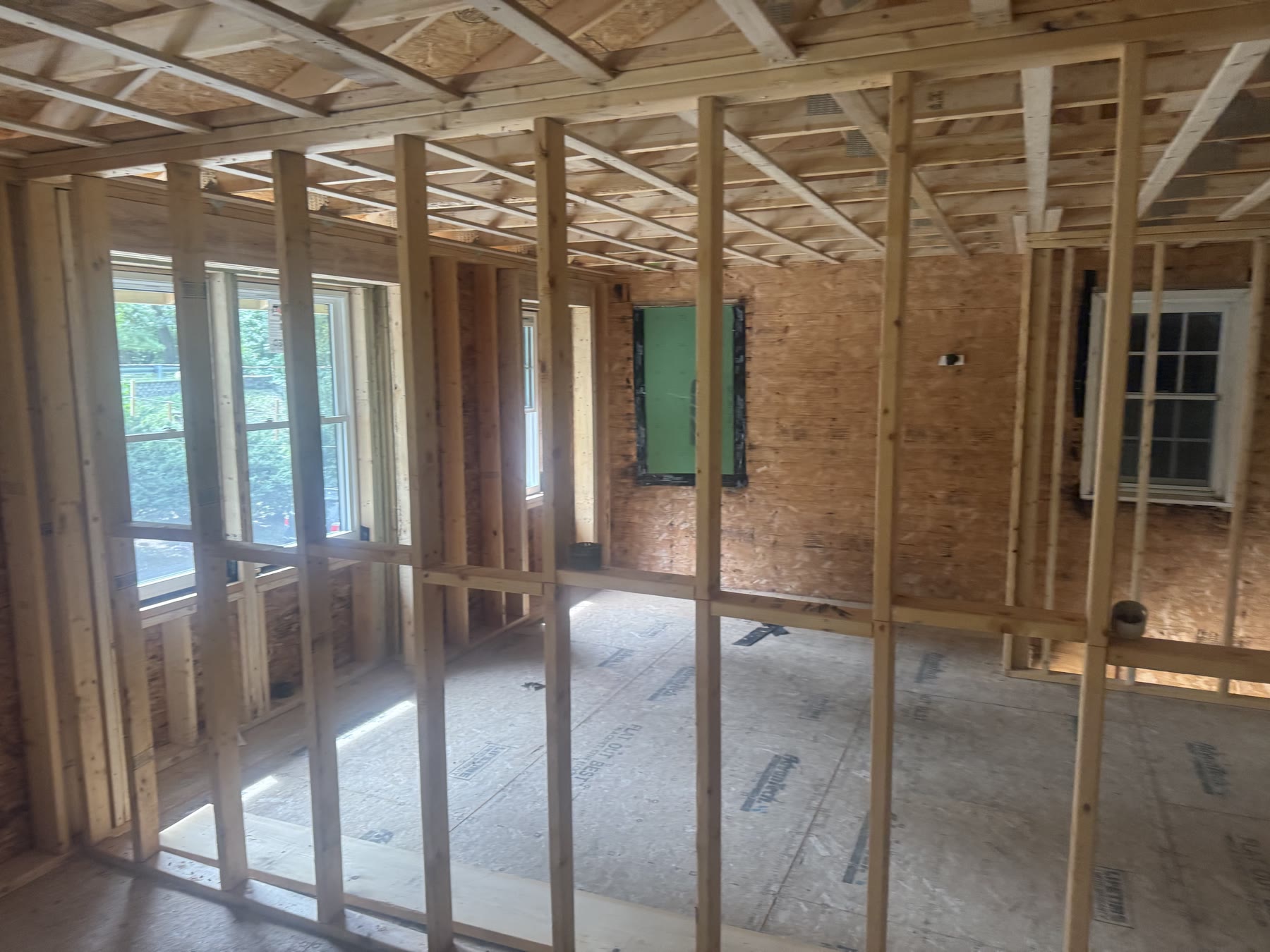 Framed room during new construction