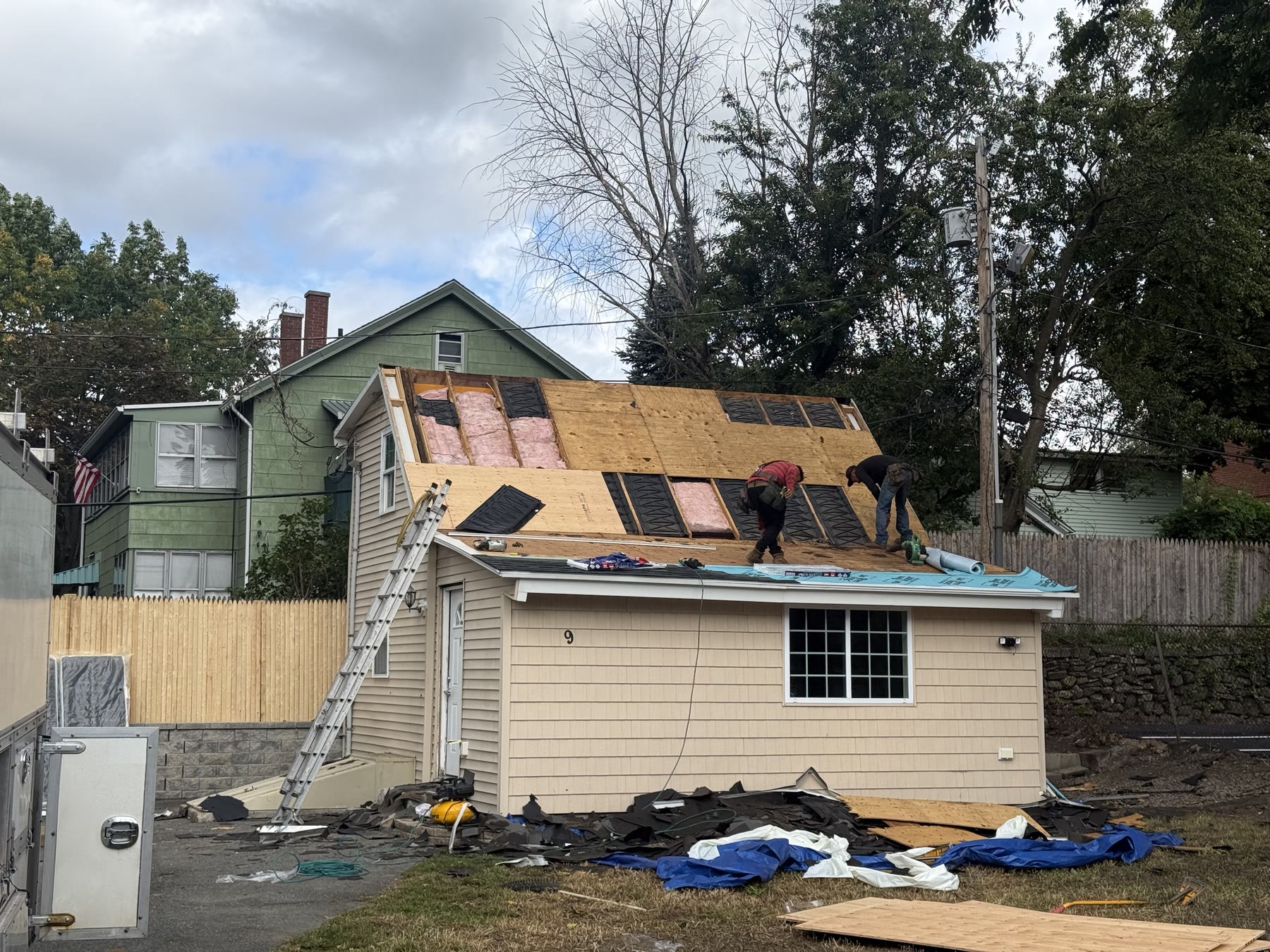 Roof and siding torn off before replacement